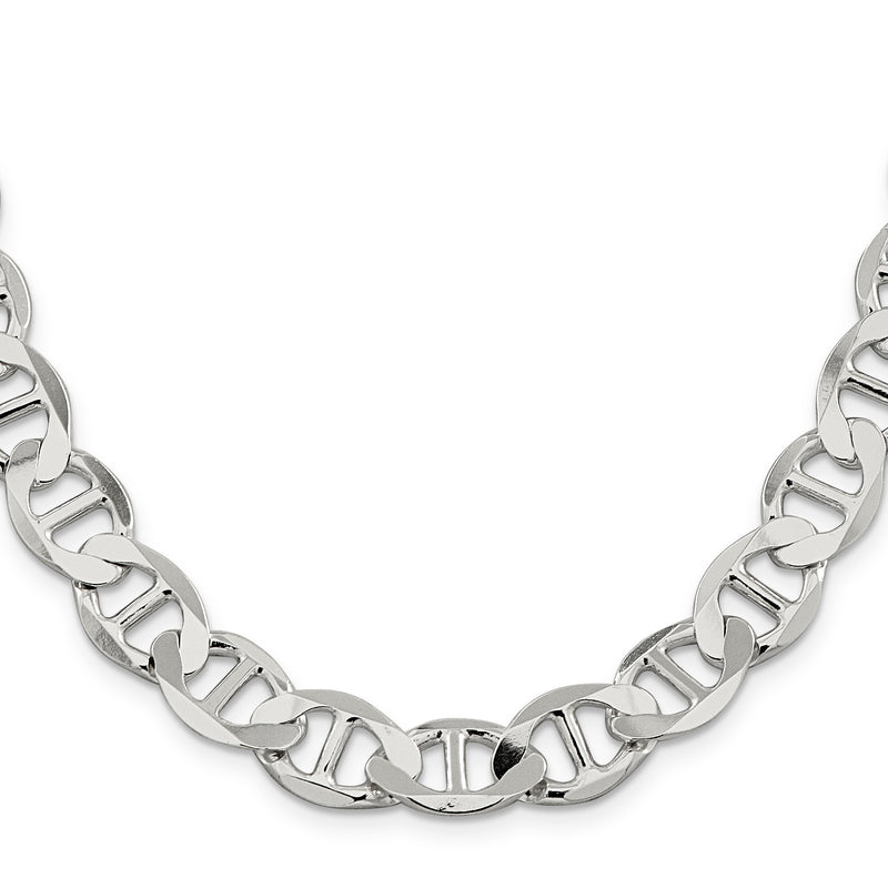 Sterling Silver 12.3mm Flat Anchor Chain Necklace