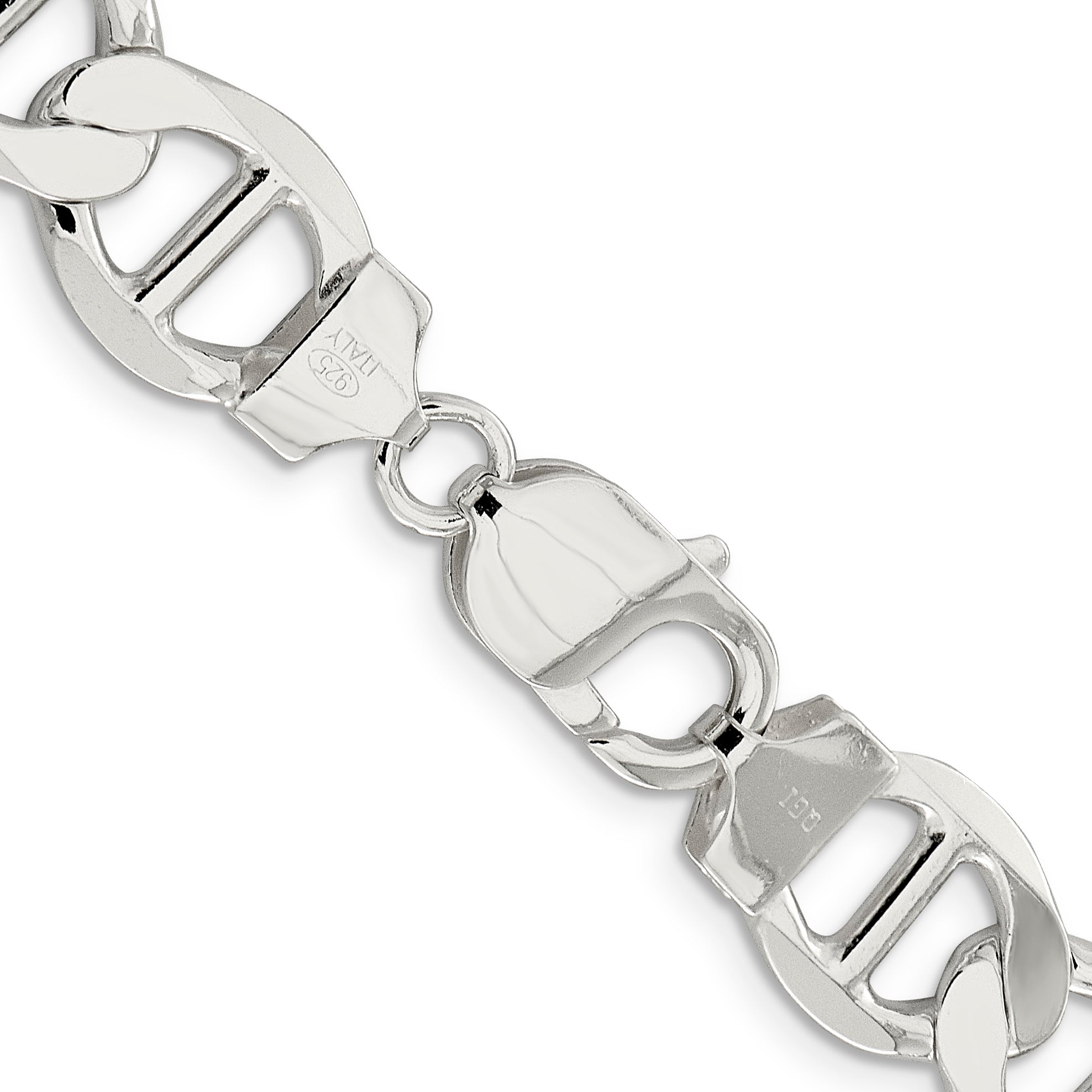 Sterling Silver 12.3mm Flat Anchor Chain Necklace