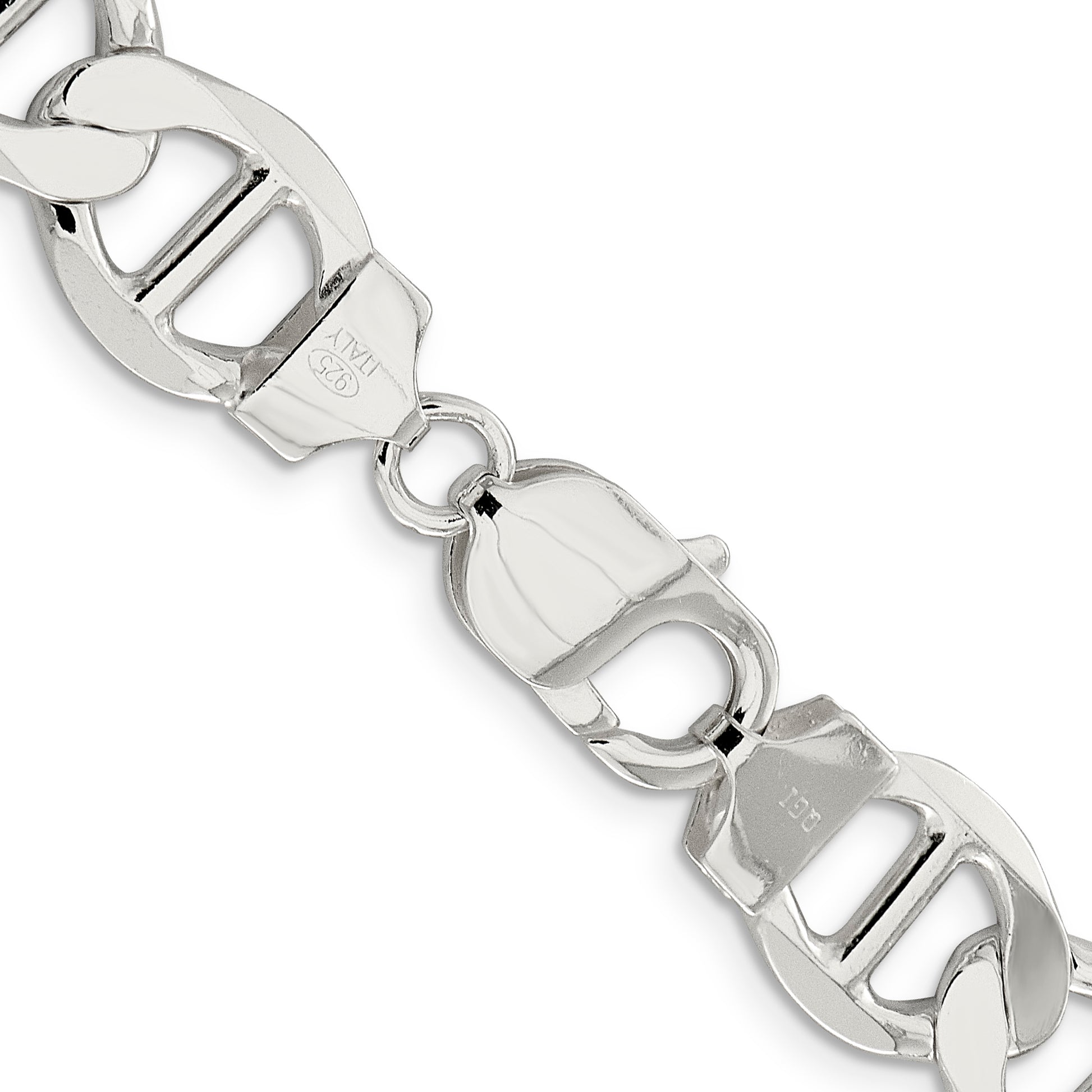 Sterling Silver 12.3mm Flat Anchor Chain Necklace