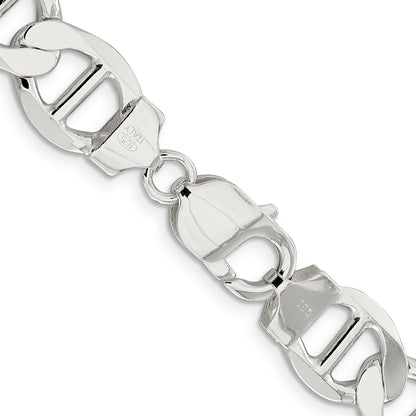 Sterling Silver 12.3mm Flat Anchor Chain Necklace