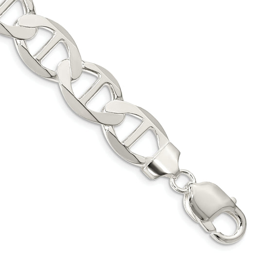 9 Inch Sterling Silver 12.3mm Flat Anchor Chain