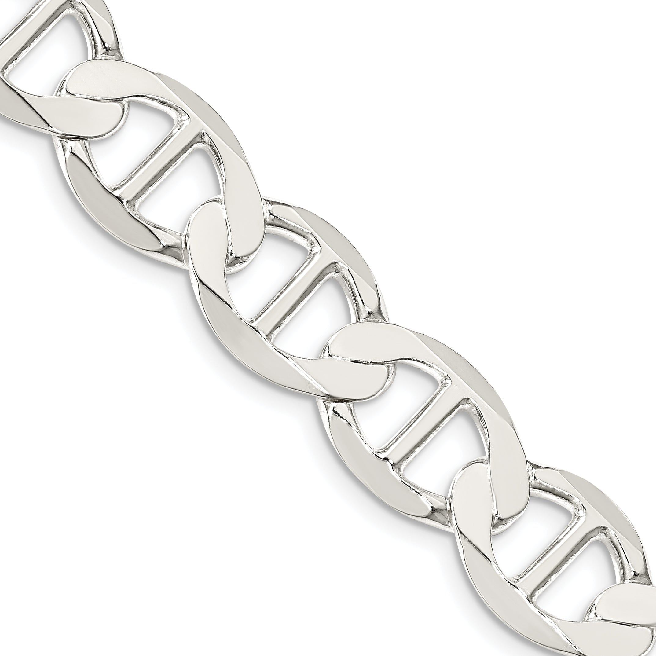 24 Inch Sterling Silver 12.3mm Flat Anchor Chain