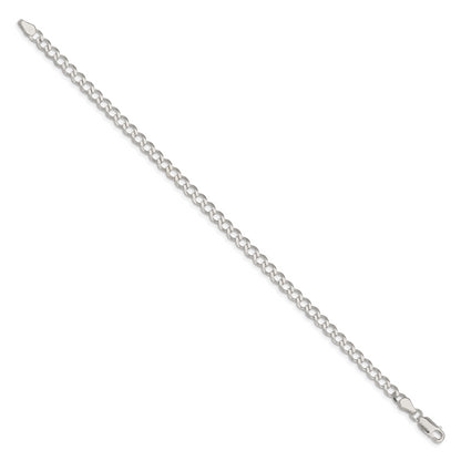 7 Inch Sterling Silver 4.5mm Semi-Solid Flat Curb Chain