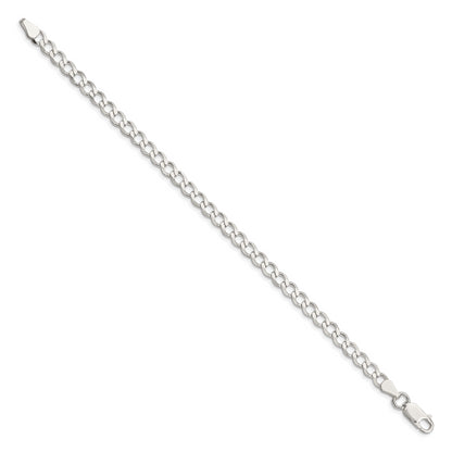 7 Inch Sterling Silver 5.3mm Semi-Solid Flat Curb Chain