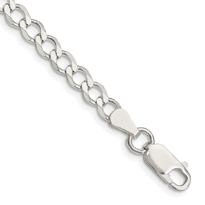 7 Inch Sterling Silver 5.3mm Semi-Solid Flat Curb Chain
