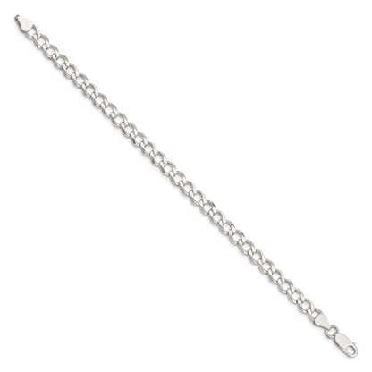 7 Inch Sterling Silver 6.7mm Semi-Solid Flat Curb Chain
