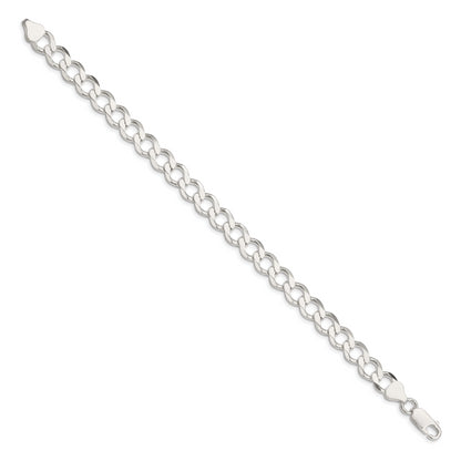 7 Inch Sterling Silver 8.1mm Semi-Solid Flat Curb Chain