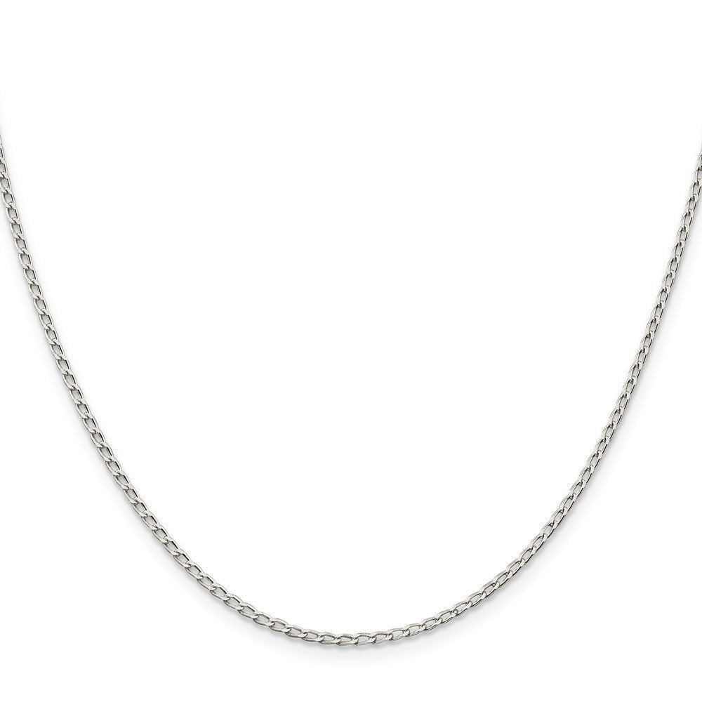 20 Inch Sterling Silver 1.5mm Open Elongated Link Chain Necklace