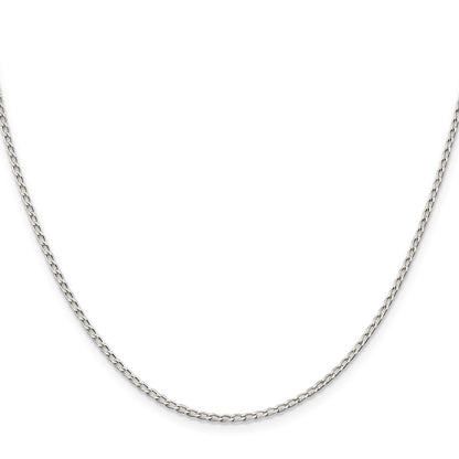 20 Inch Sterling Silver 1.5mm Open Elongated Link Chain Necklace