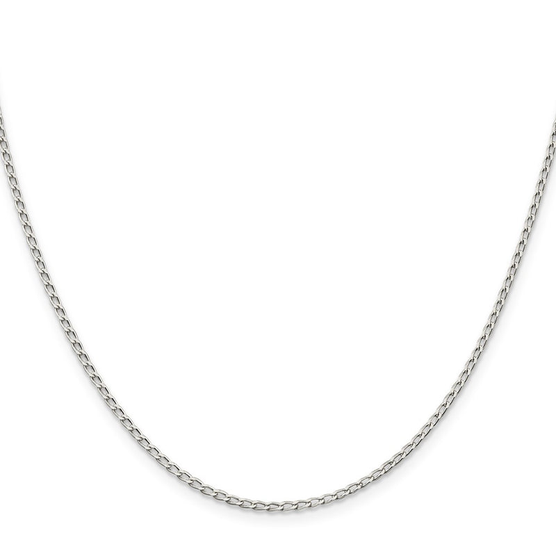 24 Inch Sterling Silver 1.5mm Open Elongated Link Chain Necklace