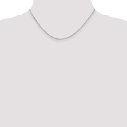 16 Inch Sterling Silver 1.5mm Open Elongated Link Chain Necklace