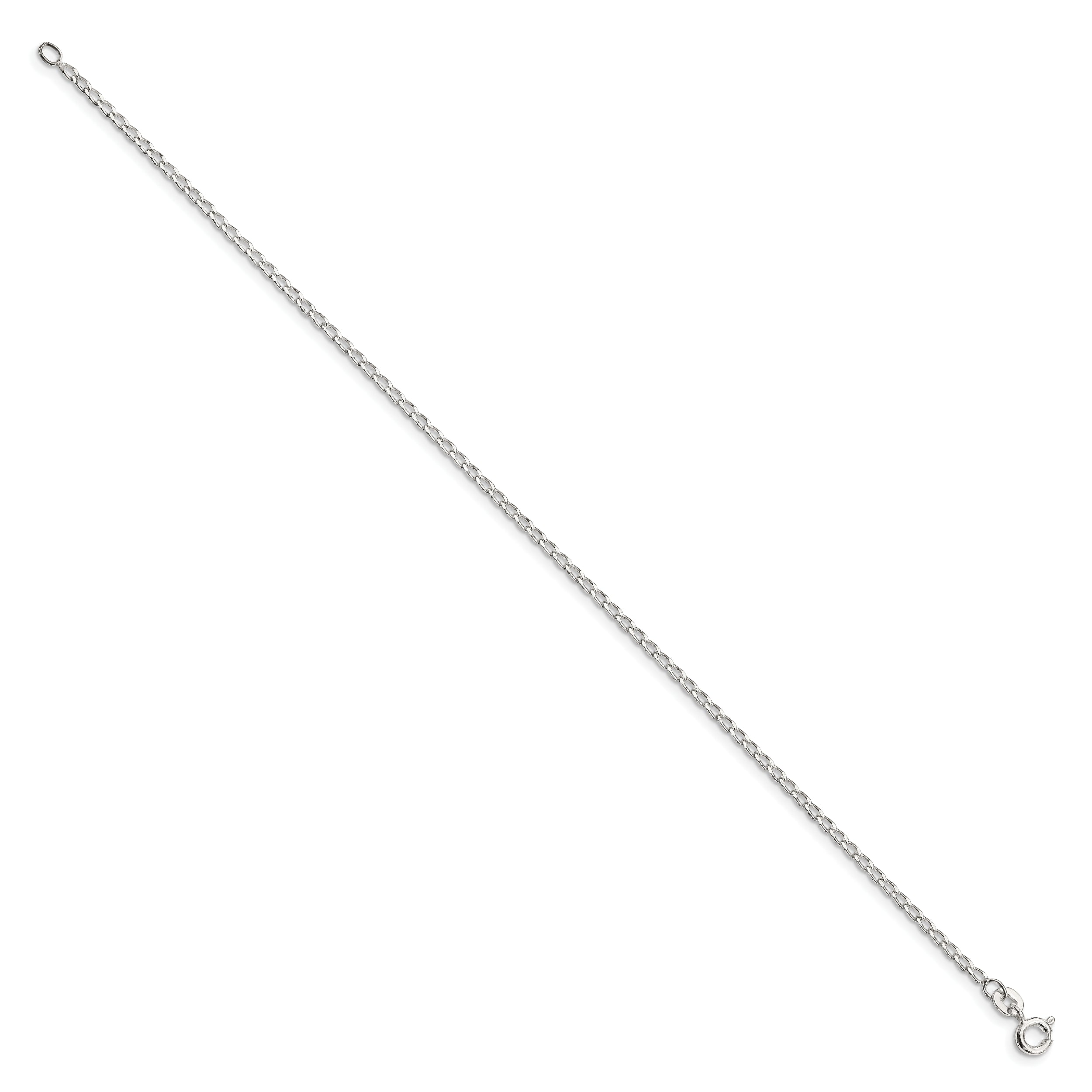 7 Inch Sterling Silver 1.5mm Open Elongated Link Chain