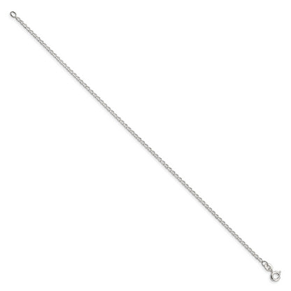 7 Inch Sterling Silver 1.5mm Open Elongated Link Chain