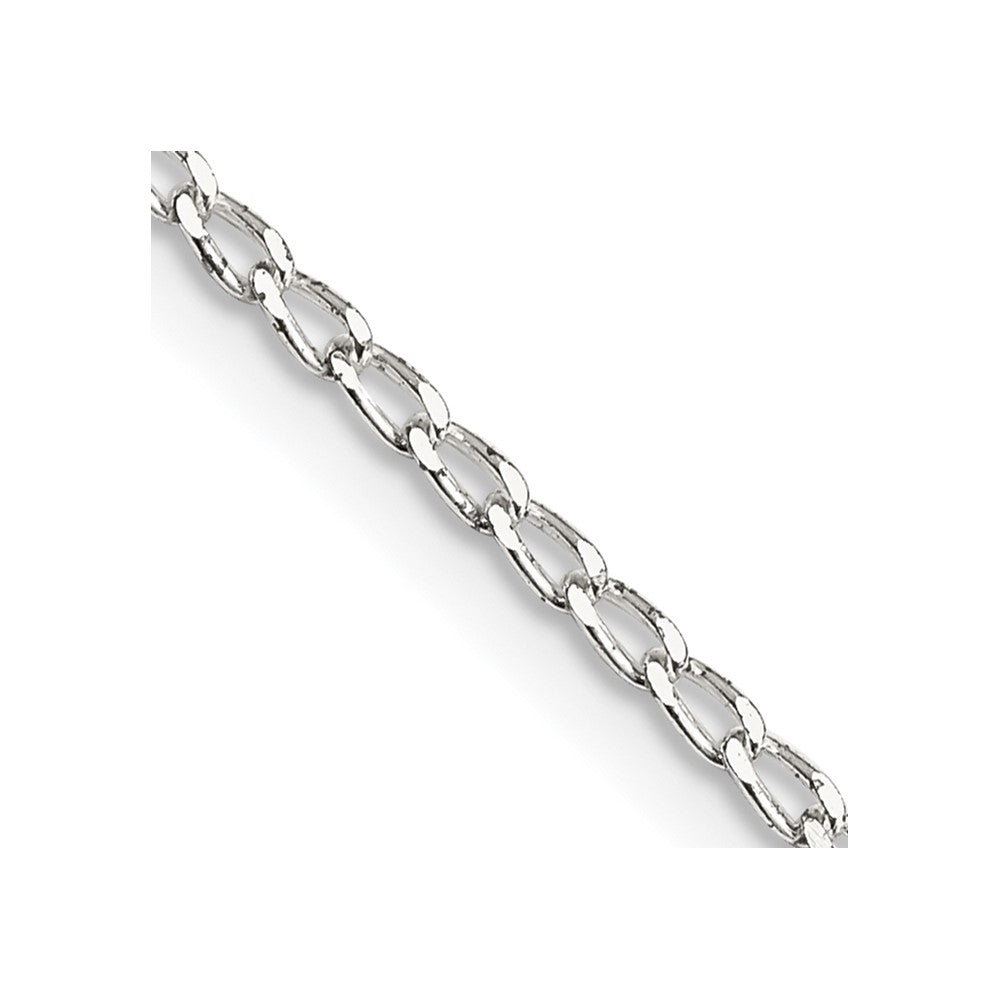 20 Inch Sterling Silver 1.5mm Open Elongated Link Chain Necklace