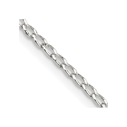 20 Inch Sterling Silver 1.5mm Open Elongated Link Chain Necklace