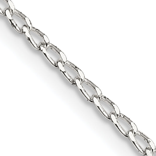 22 Inch Sterling Silver 1.5mm Open Elongated Link Chain