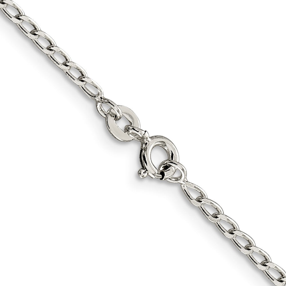 18 Inch Sterling Silver 2mm Open Elongated Link Chain Necklace