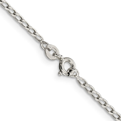 24 Inch Sterling Silver 2mm Open Elongated Link Chain