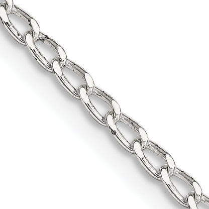 18 Inch Sterling Silver 2mm Open Elongated Link Chain