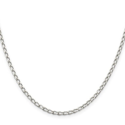 24 Inch Sterling Silver 2.8mm Open Elongated Link Chain