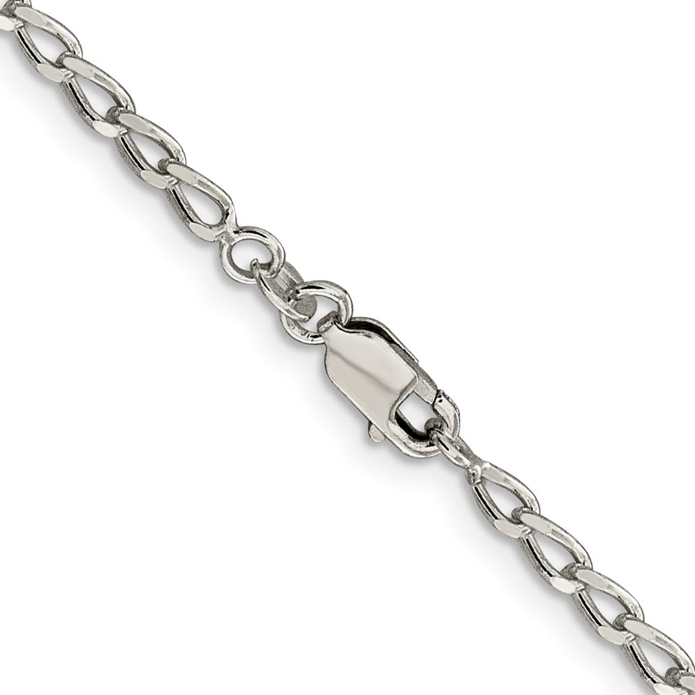 24 Inch Sterling Silver 2.8mm Open Elongated Link Chain Necklace