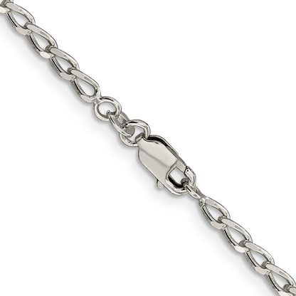 24 Inch Sterling Silver 2.8mm Open Elongated Link Chain
