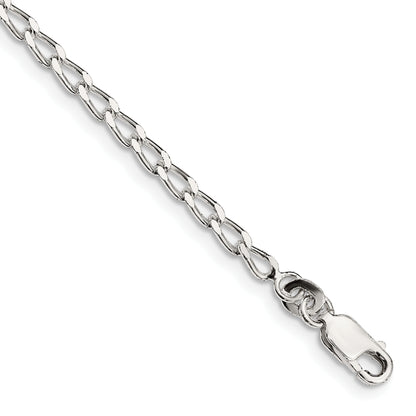 7 Inch Sterling Silver 2.8mm Open Elongated Link Chain