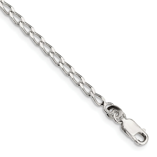 7 Inch Sterling Silver 2.8mm Open Elongated Link Chain