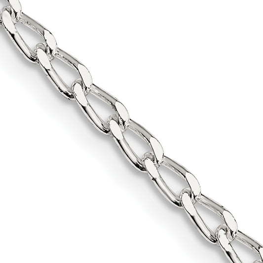 20 Inch Sterling Silver 2.8mm Open Elongated Link Chain