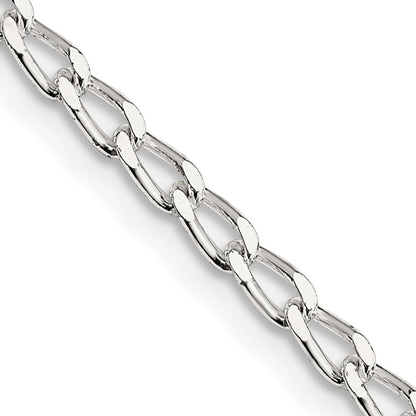 24 Inch Sterling Silver 2.8mm Open Elongated Link Chain