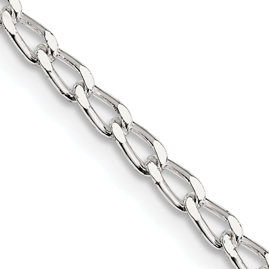 18 Inch Sterling Silver 2.8mm Open Elongated Link Chain