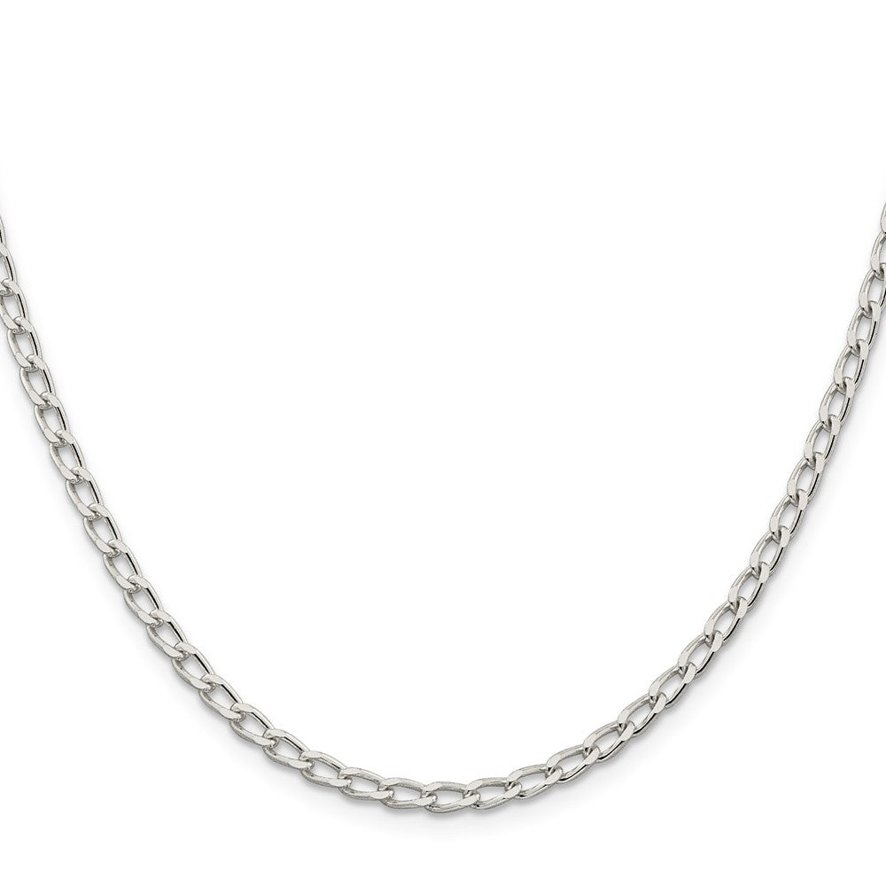 Sterling Silver Amore La Vita Rhodium-Plated Polished 3.2mm 7 Inch Open Link With Lobster Clasp Chain Charm Bracelet