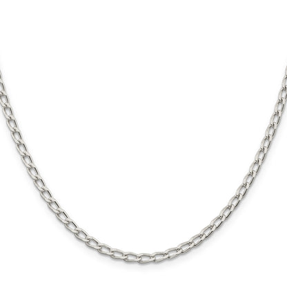 18 Inch Sterling Silver 3.2mm Open Elongated Link Chain