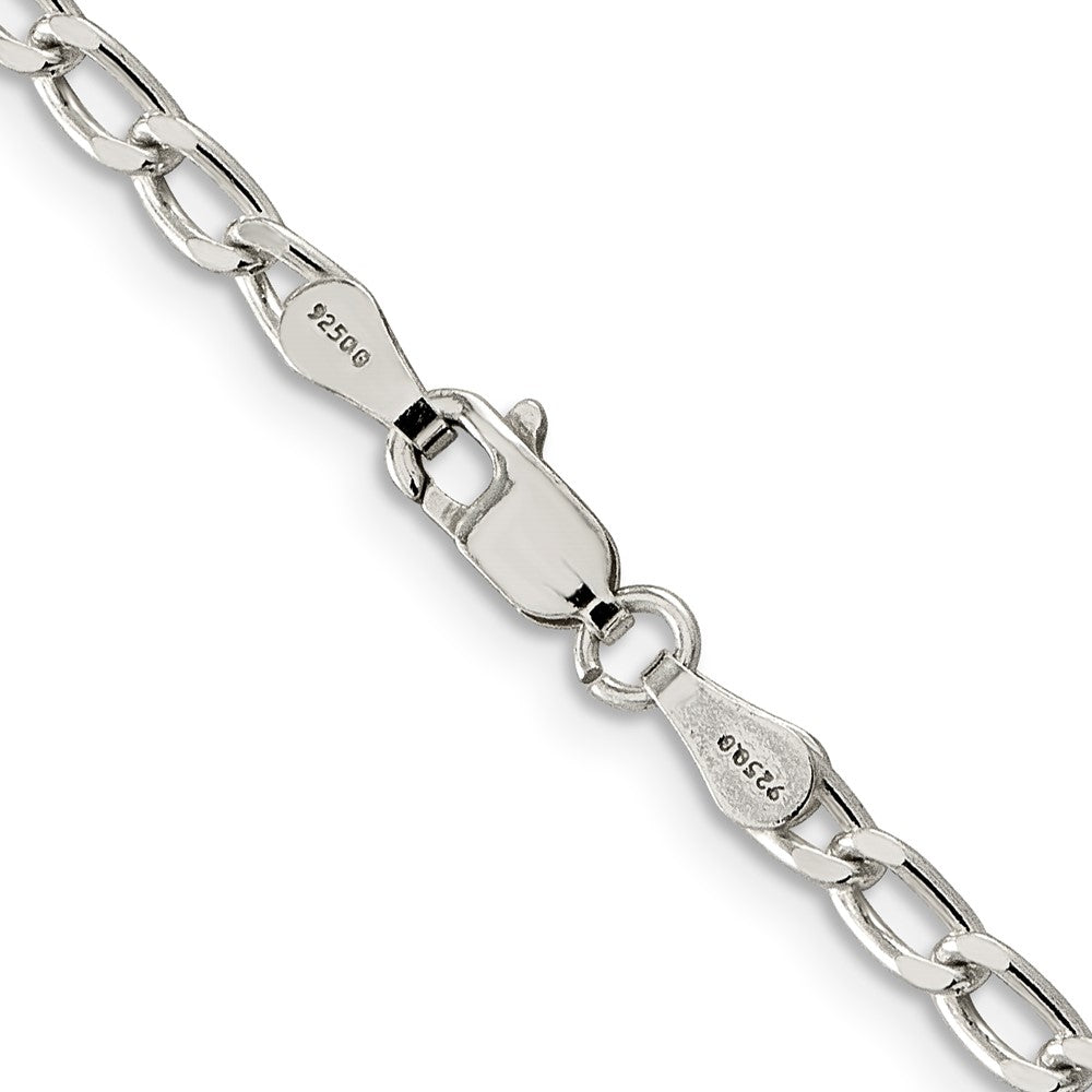 16 Inch Sterling Silver 3.2mm Open Elongated Link Chain Necklace