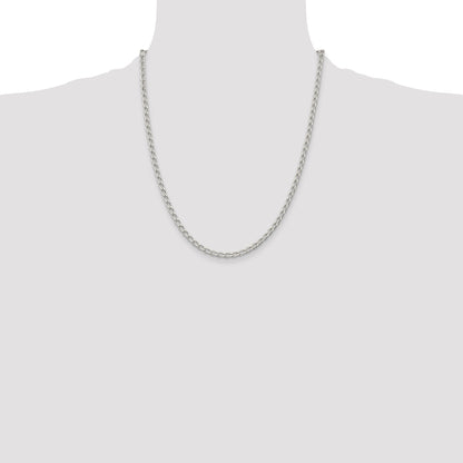 22 Inch Sterling Silver 3.2mm Open Elongated Link Chain