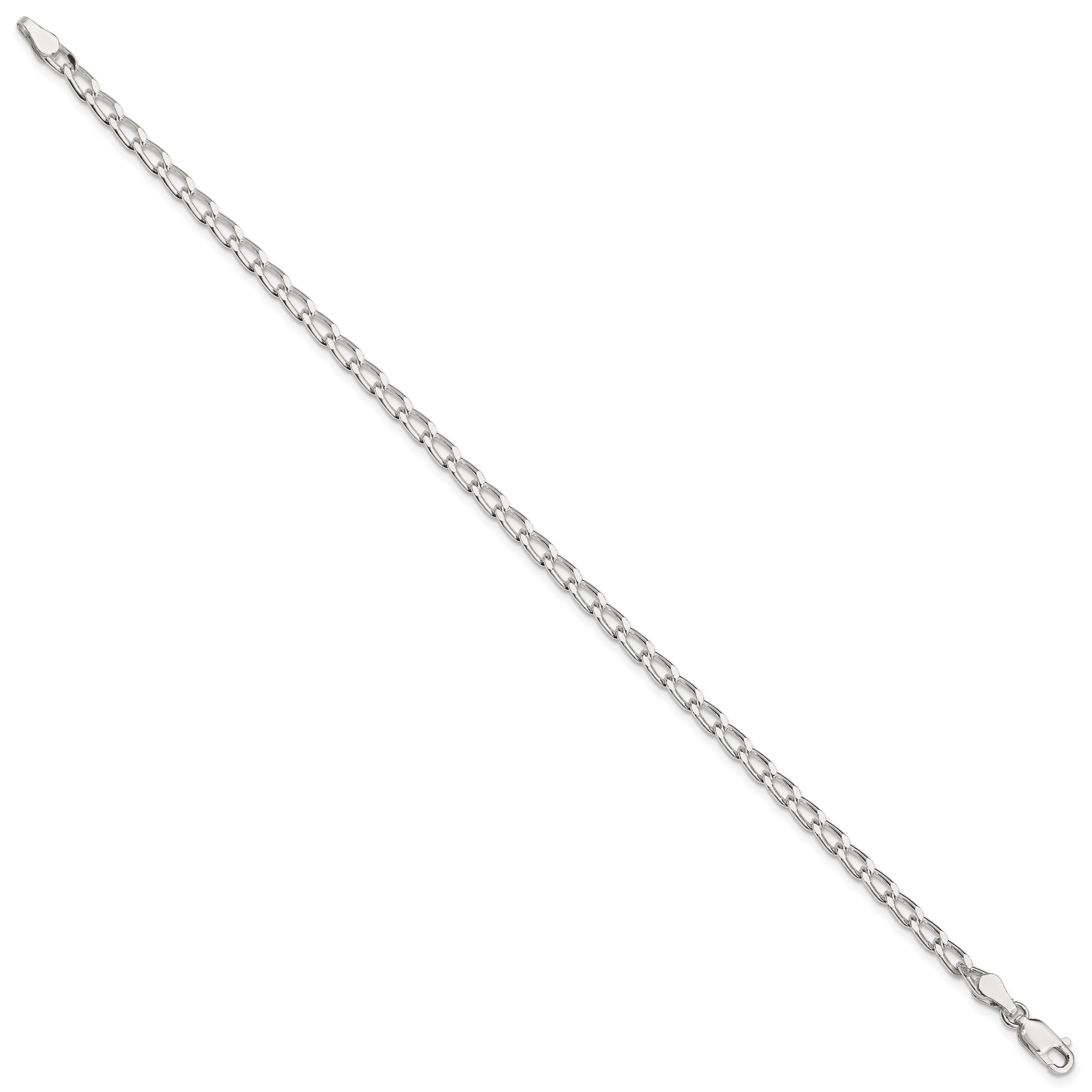 7 Inch Sterling Silver 3.2mm Open Elongated Link Chain
