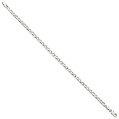 8 Inch Sterling Silver 3.2mm Open Elongated Link Chain Bracelet