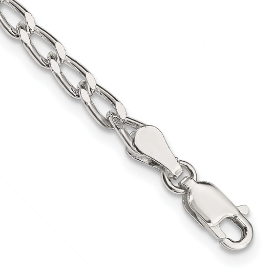 7 Inch Sterling Silver 3.2mm Open Elongated Link Chain
