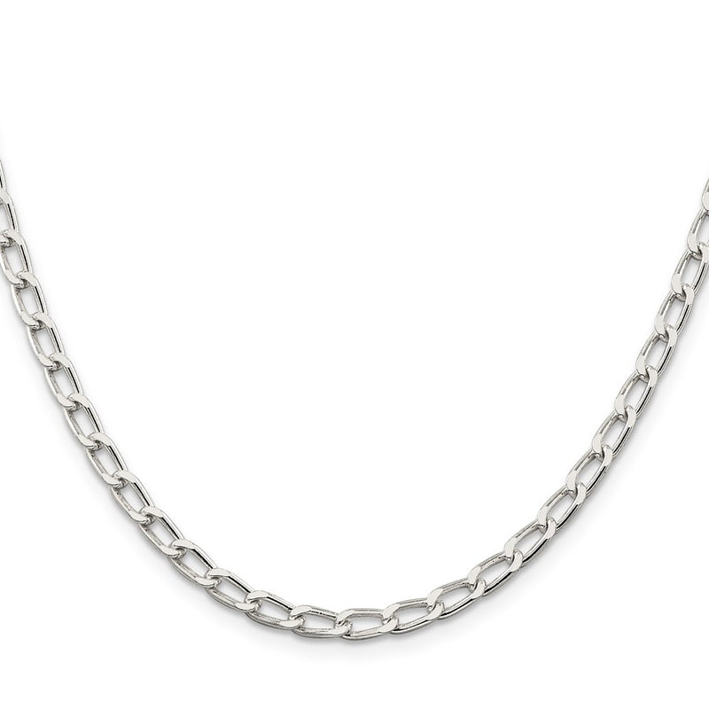 20 Inch Sterling Silver 4.3mm Open Elongated Link Chain Necklace