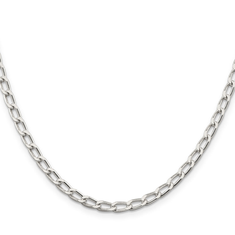 Sterling Silver Amore La Vita Rhodium-Plated Polished 4.3mm 7 Inch Open Link With Lobster Clasp Charm Bracelet