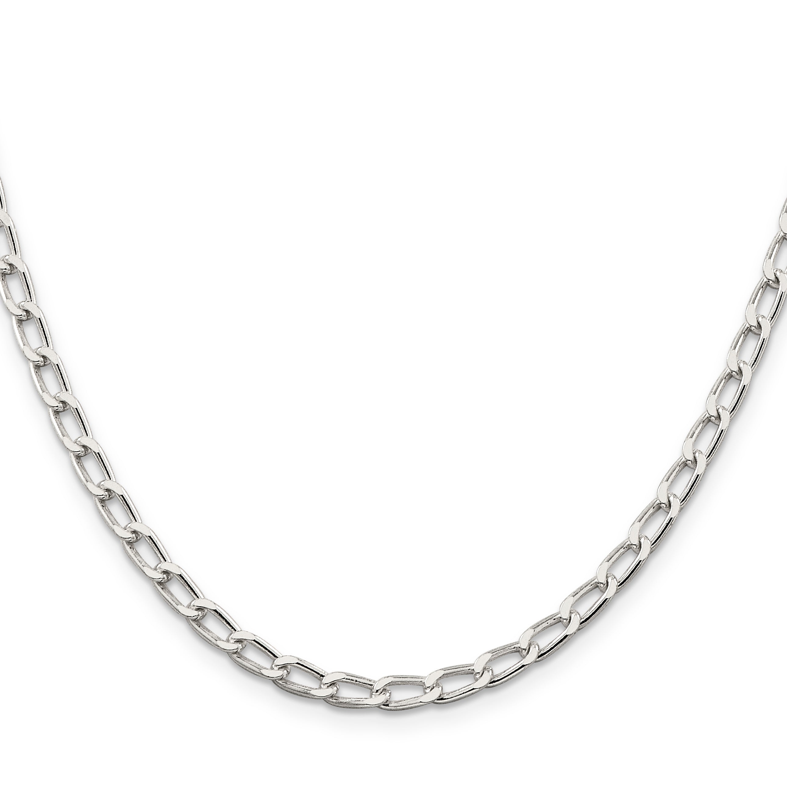 20 Inch Sterling Silver 4.3mm Open Elongated Link Chain