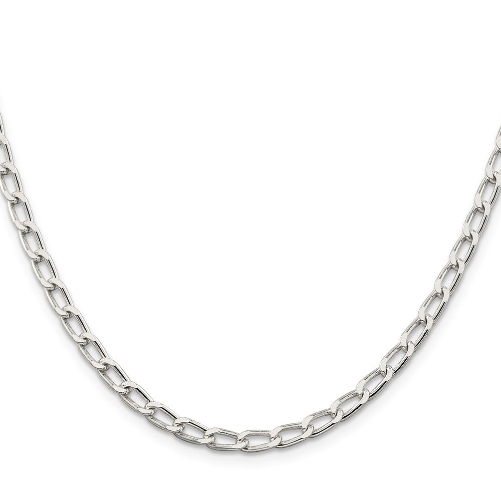 18 Inch Sterling Silver 4.3mm Open Elongated Link Chain Necklace