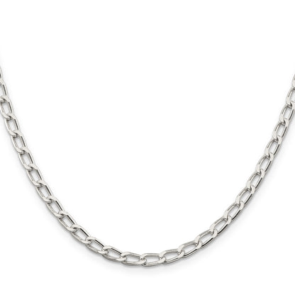 22 Inch Sterling Silver 4.3mm Open Elongated Link Chain