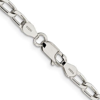 22 Inch Sterling Silver 4.3mm Open Elongated Link Chain Necklace