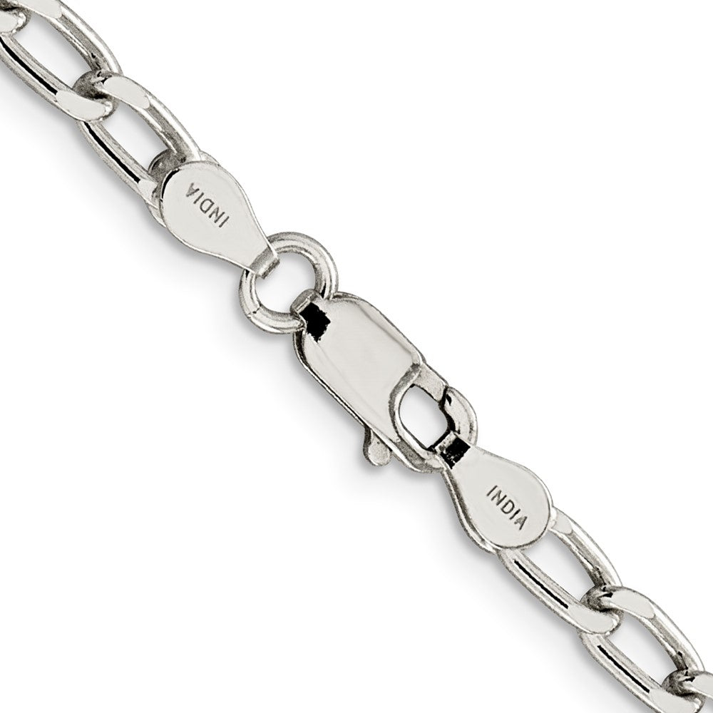 16 Inch Sterling Silver 4.3mm Open Elongated Link Chain Necklace