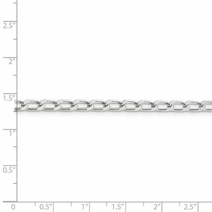 Sterling Silver Amore La Vita Rhodium-Plated Polished 4.3mm 7 Inch Open Link With Lobster Clasp Charm Bracelet