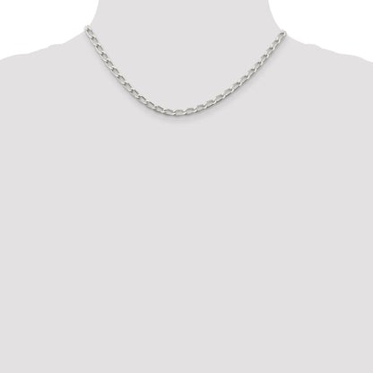 16 Inch Sterling Silver 4.3mm Open Elongated Link Chain