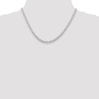 18 Inch Sterling Silver 4.3mm Open Elongated Link Chain