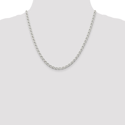 20 Inch Sterling Silver 4.3mm Open Elongated Link Chain