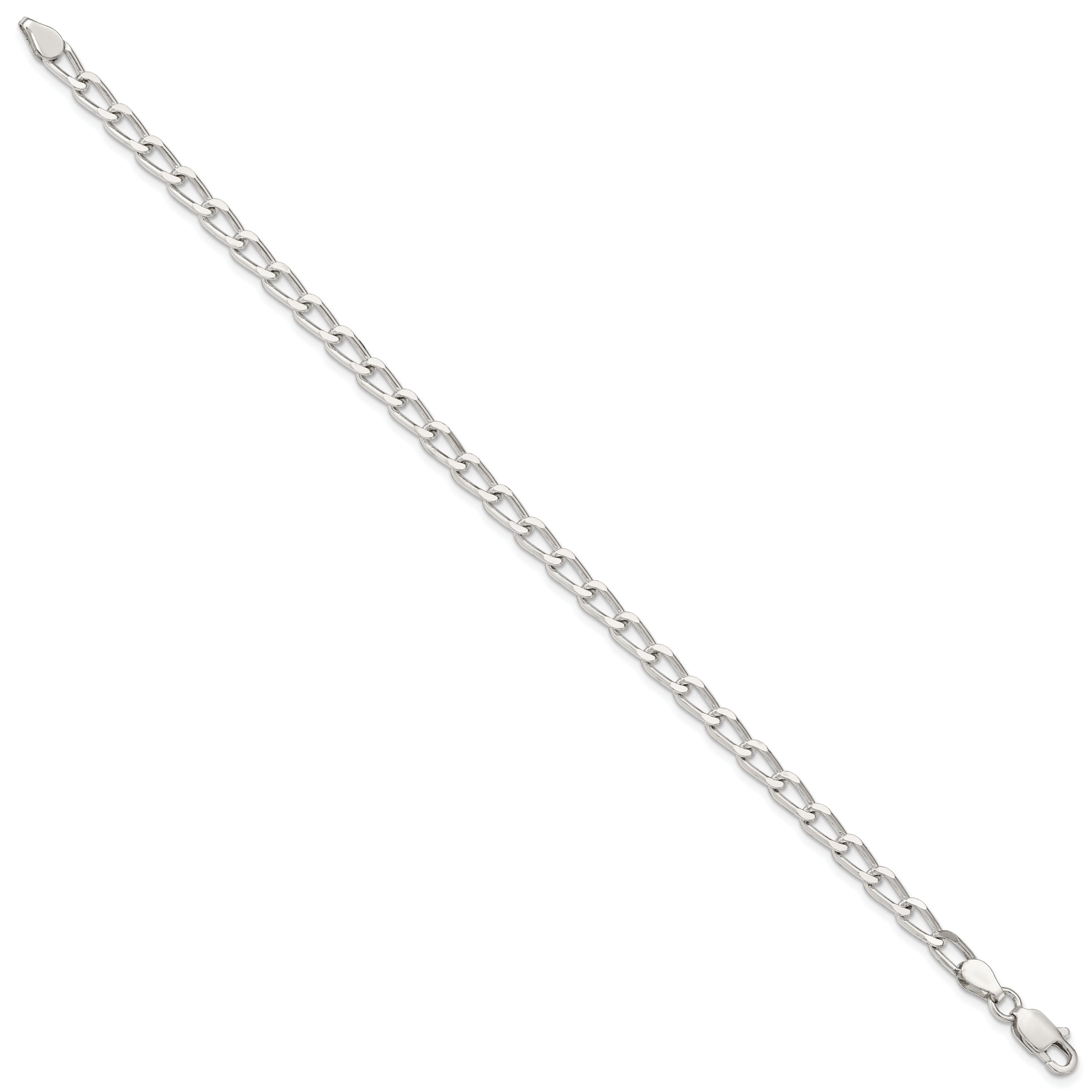 8 Inch Sterling Silver 4.3mm Open Elongated Link Chain